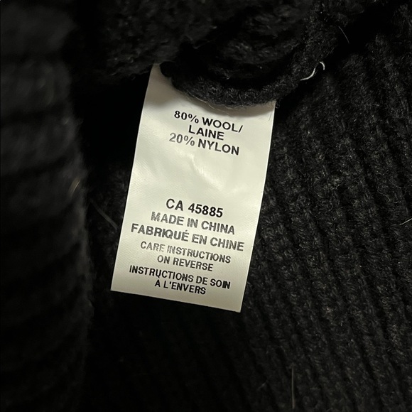 NWOT Michael Kors Wool Black Oversized Ribbed Sweater Side Slits, Size XS fits M - Picture 3 of 10